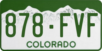 CO license plate 878FVF