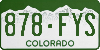 CO license plate 878FYS