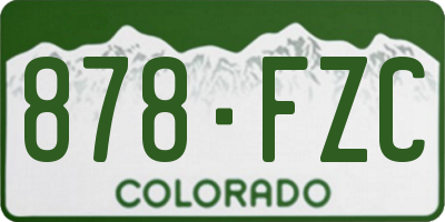 CO license plate 878FZC