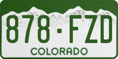 CO license plate 878FZD