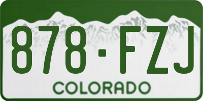 CO license plate 878FZJ