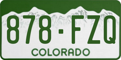 CO license plate 878FZQ