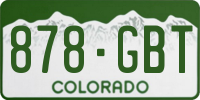 CO license plate 878GBT