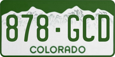 CO license plate 878GCD
