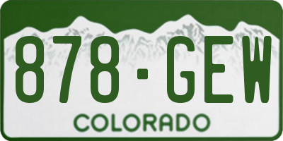 CO license plate 878GEW