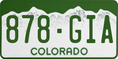 CO license plate 878GIA