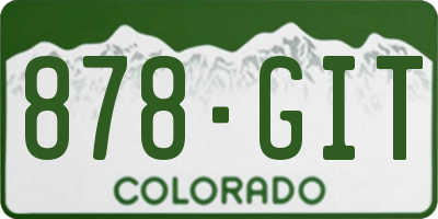 CO license plate 878GIT