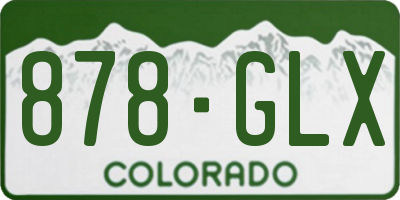 CO license plate 878GLX