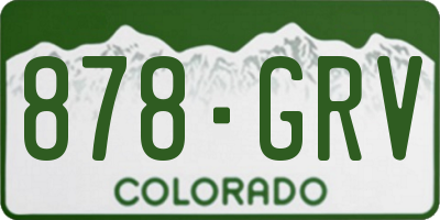 CO license plate 878GRV