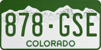 CO license plate 878GSE