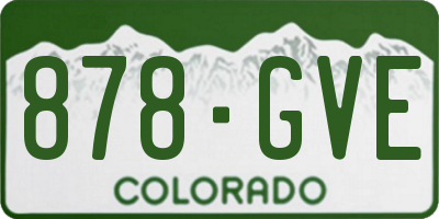 CO license plate 878GVE