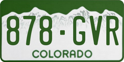 CO license plate 878GVR