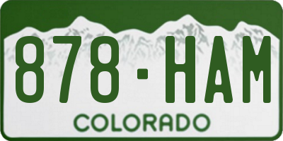 CO license plate 878HAM