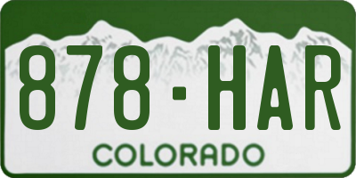 CO license plate 878HAR