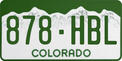 CO license plate 878HBL