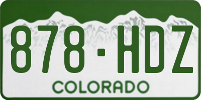 CO license plate 878HDZ