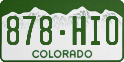 CO license plate 878HIO