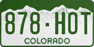 CO license plate 878HOT