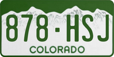 CO license plate 878HSJ