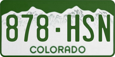CO license plate 878HSN