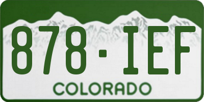 CO license plate 878IEF
