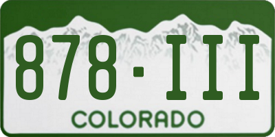 CO license plate 878III