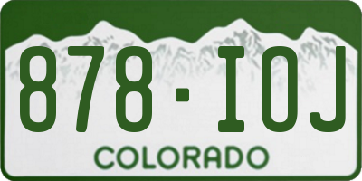 CO license plate 878IOJ