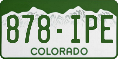CO license plate 878IPE