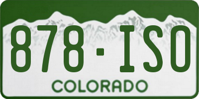 CO license plate 878ISO
