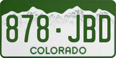 CO license plate 878JBD