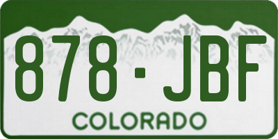 CO license plate 878JBF