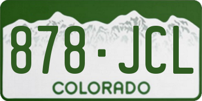 CO license plate 878JCL