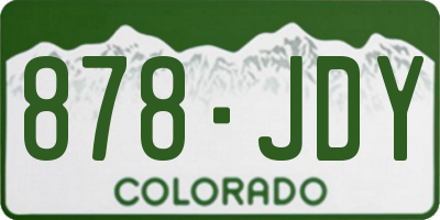 CO license plate 878JDY
