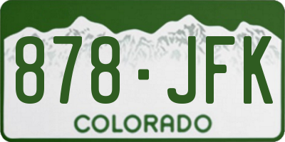 CO license plate 878JFK