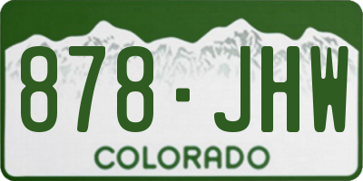 CO license plate 878JHW