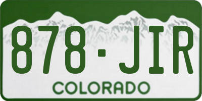 CO license plate 878JIR