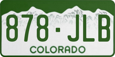 CO license plate 878JLB