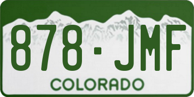 CO license plate 878JMF