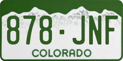 CO license plate 878JNF