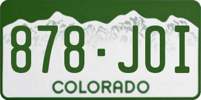 CO license plate 878JOI