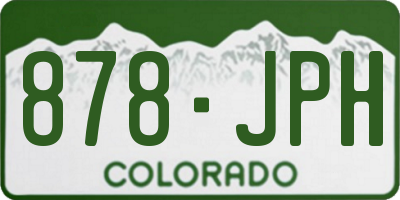 CO license plate 878JPH