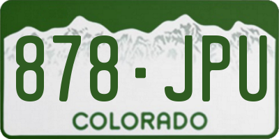 CO license plate 878JPU