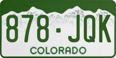 CO license plate 878JQK