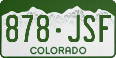 CO license plate 878JSF