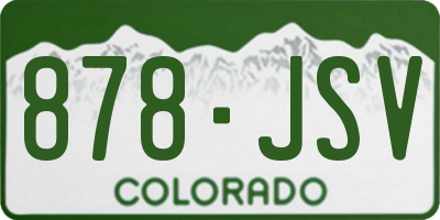 CO license plate 878JSV