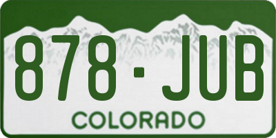 CO license plate 878JUB