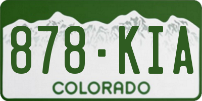 CO license plate 878KIA