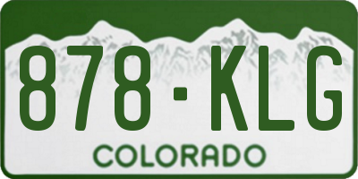 CO license plate 878KLG