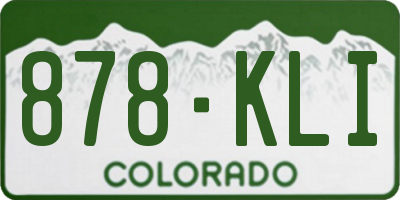 CO license plate 878KLI