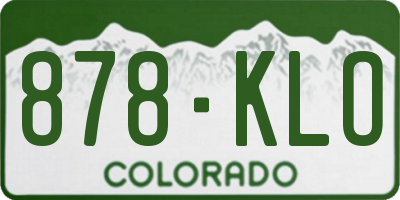 CO license plate 878KLO